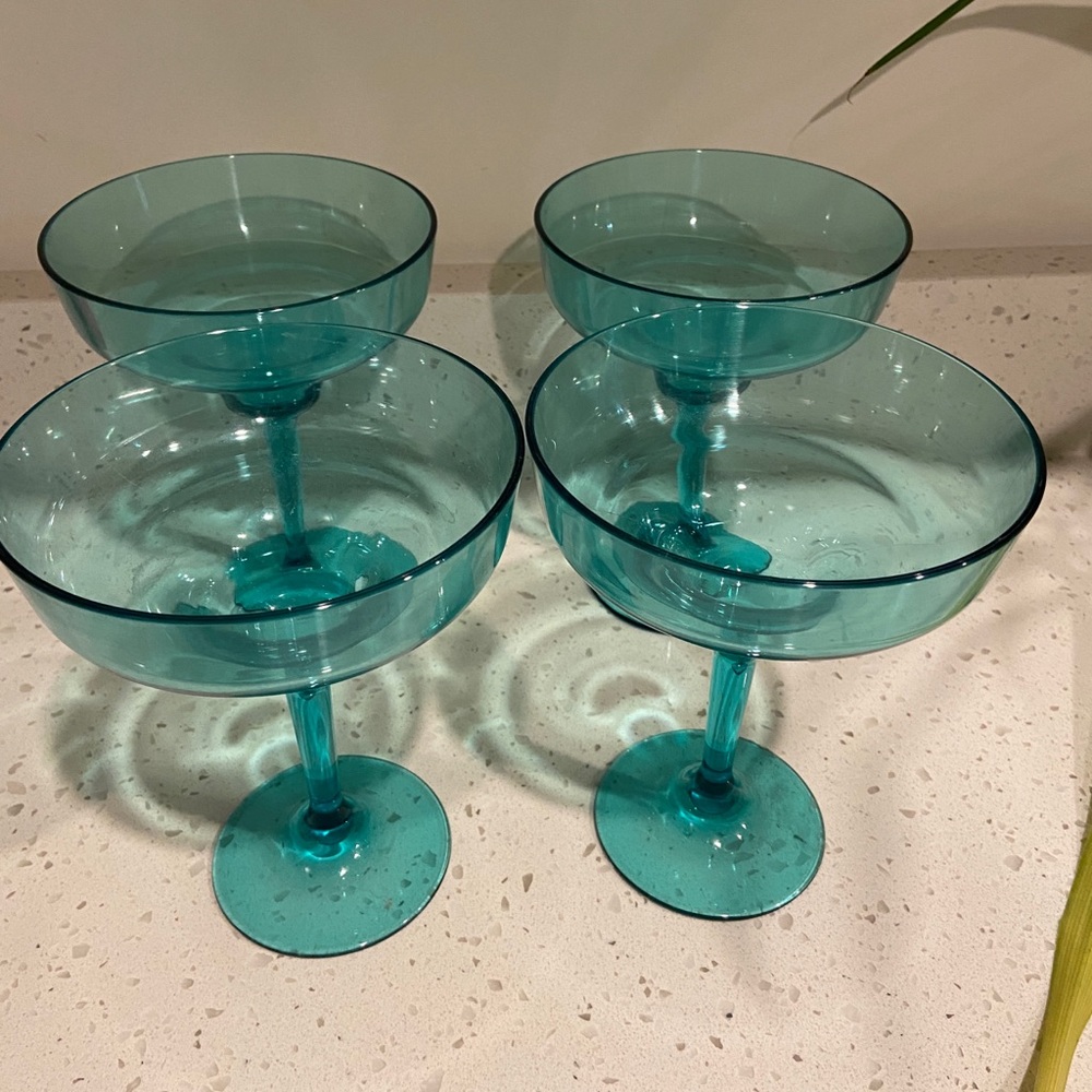 Blue margarita glasses